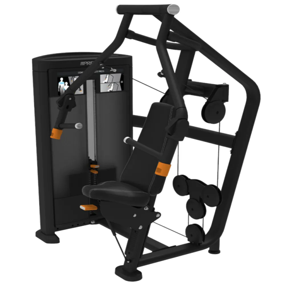 [RSL 414] CONVERGING CHEST PRESS W/ BLACK UPHOLSTERY (PWRS414BKPTGBLKP)